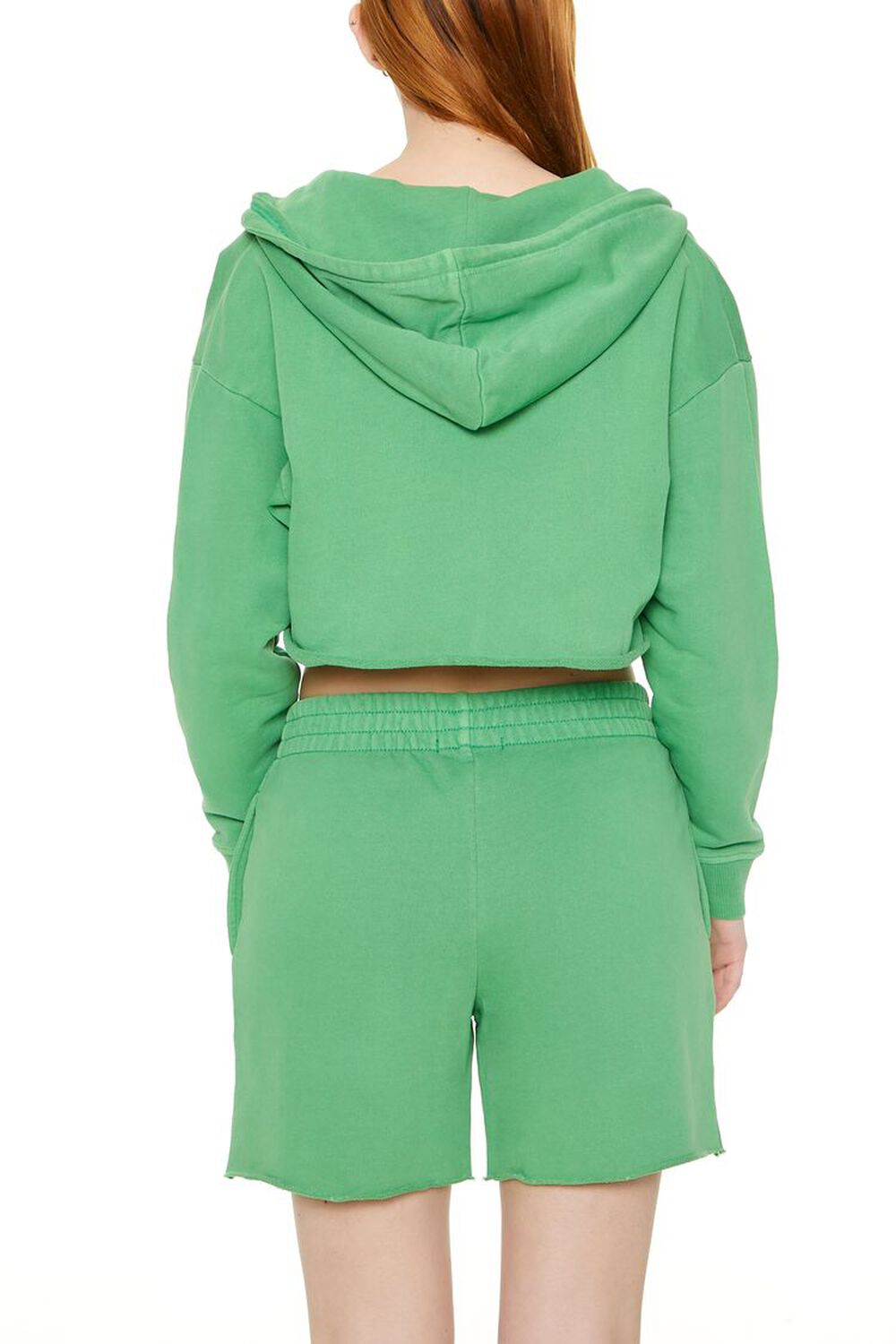GREEN Cropped Zip-Up Hoodie, image 3