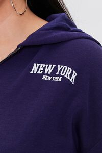 NAVY/WHITE Plus Size New York Graphic Zip-Up Hoodie, image 5