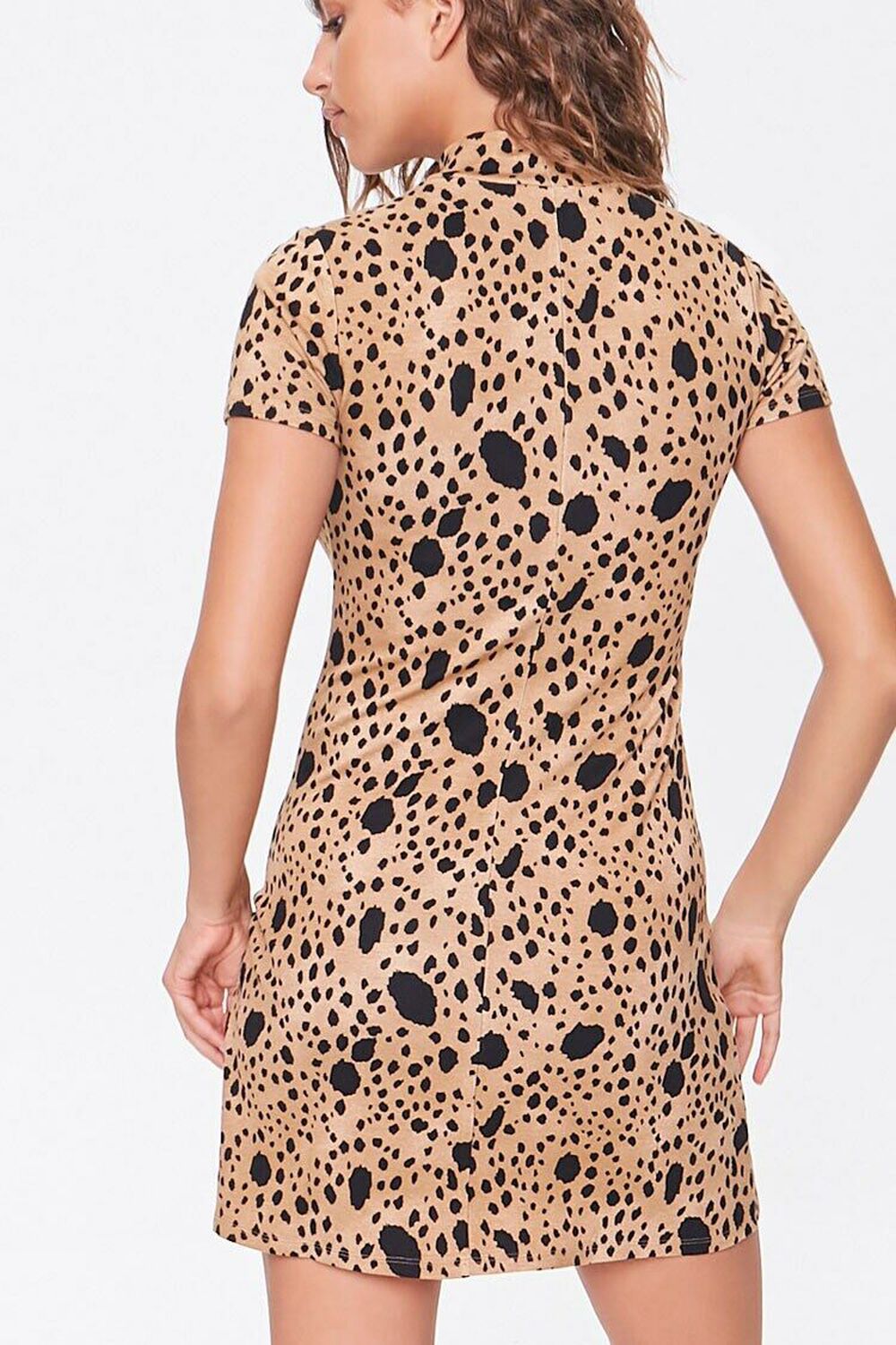 BROWN/BLACK Spotted Bodycon Dress, image 3