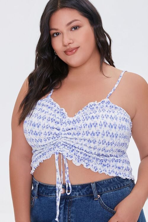 Blue/White Floral Tube Top
