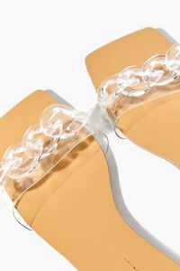 NATURAL/CLEAR Chain Faux Leather Sandals, image 5