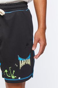BLACK/MULTI Tapout Paint Splatter Drawstring Shorts, image 6
