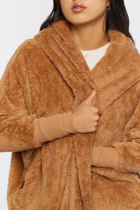 TAUPE Faux Shearling Hooded Jacket, image 5