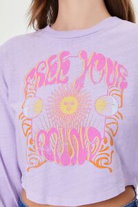 PURPLE/MULTI Free Your Mind Graphic Cutout Tee, image 5
