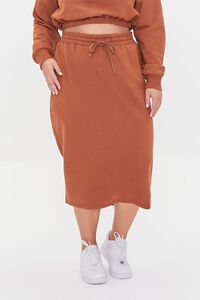 CAMEL Plus Size Pullover & Midi Skirt Set, image 5