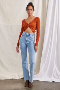 RUST Twisted Sweater-Knit Crop Top, image 4