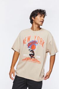 TAUPE/MULTI New York Knicks Graphic Tee, image 1