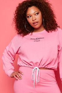 PINK/BLACK Plus Size Juicy Couture Fleece Pullover, image 1