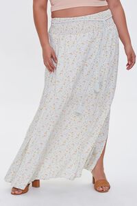 MINT/MULTI Plus Size Floral M-Slit Skirt, image 2