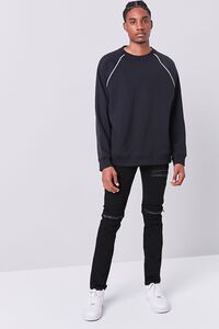 BLACK/WHITE Fleece Raglan Sweatshirt, image 4