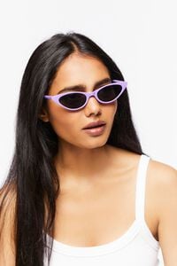 LAVENDER/BLACK Cat-Eye Frame Sunglasses, image 1