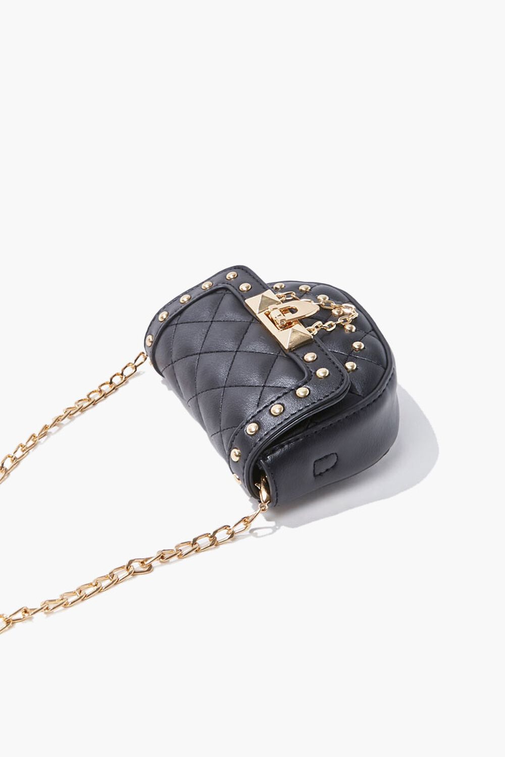 BLACK Studded Quilted Crossbody Bag, image 3