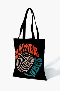 BLACK/MULTI Men Summer Vibes Graphic Tote Bag, image 2
