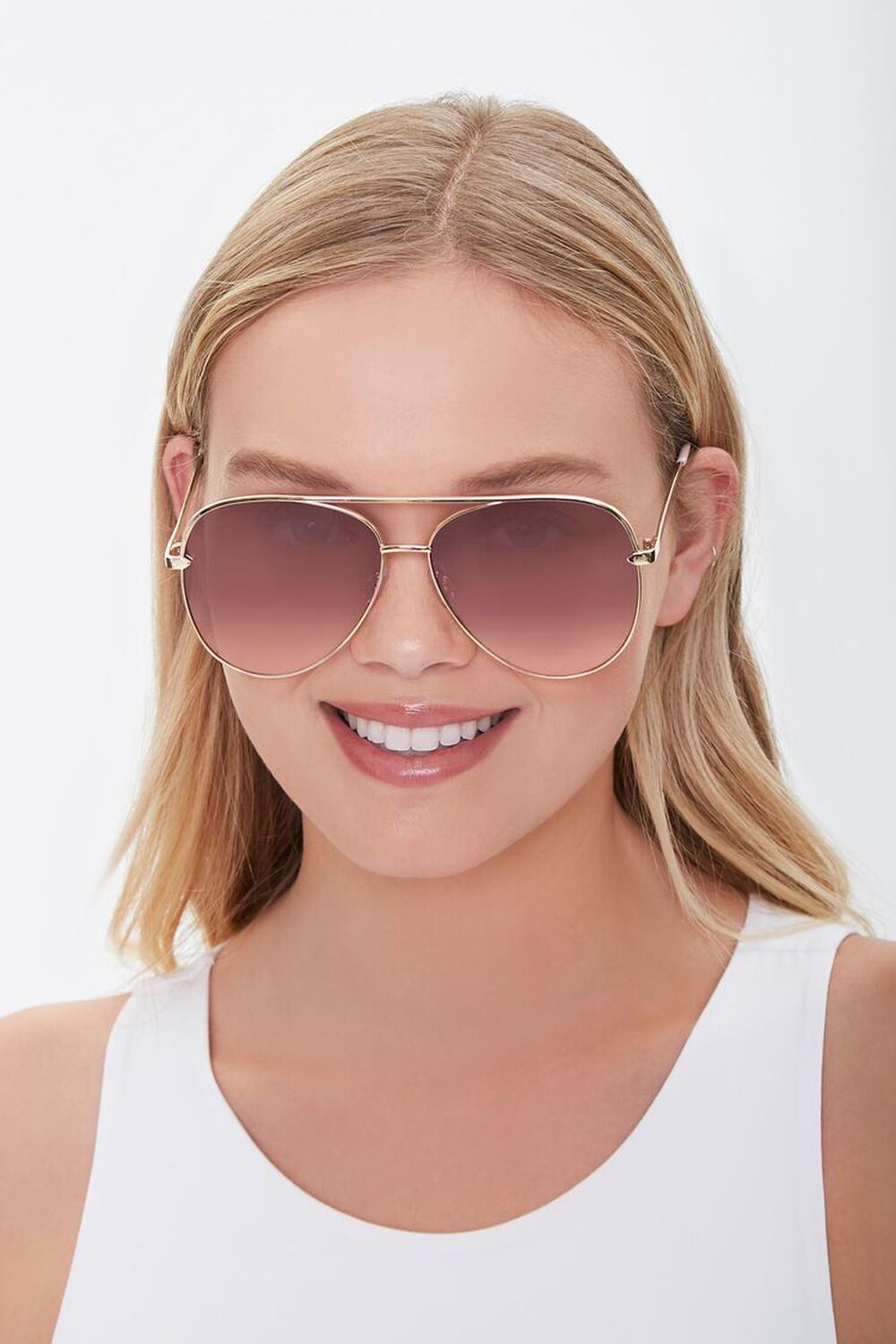 GOLD/PLUM Premium Aviator Sunglasses, image 2