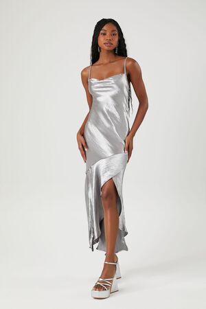 Womens Grey Slip Dress
