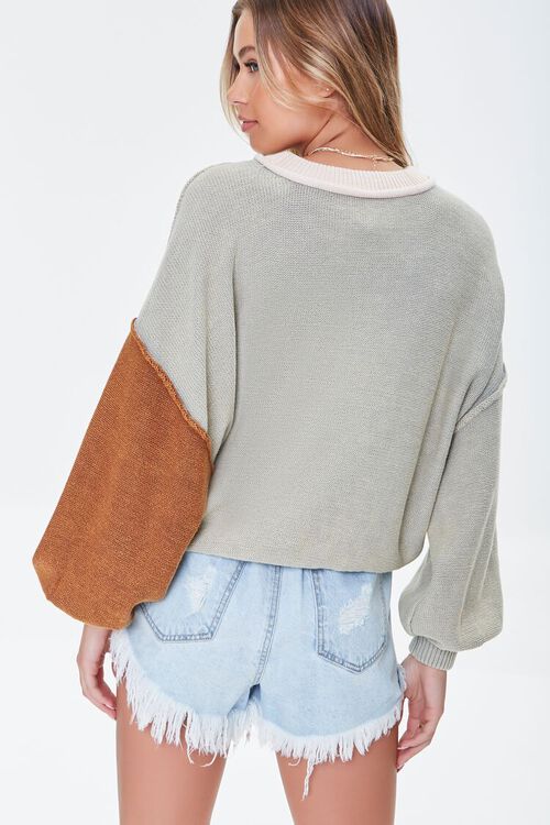 SAND/MULTI Colorblock Inverted-Seam Sweater, image 4