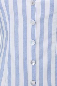 WHITE/BLUE Striped Linen-Blend Romper, image 5