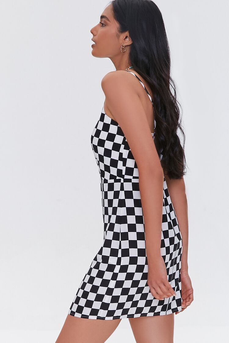 Checkered Print Cami Mini Dress