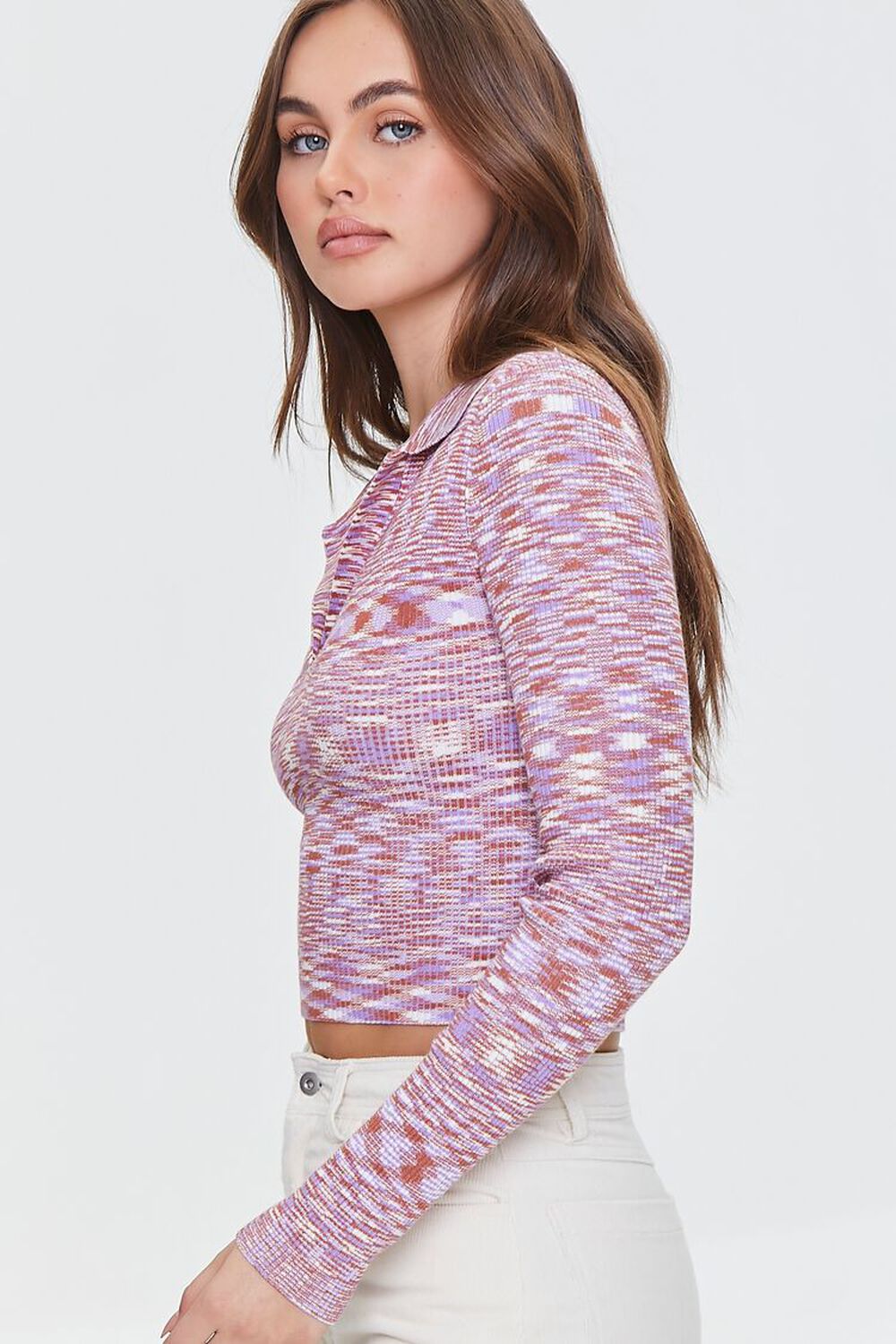HIBISCUS/MULTI Marled Knit Cropped Sweater, image 3