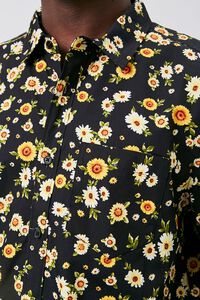 BLACK/MULTI Fitted Daisy Print Shirt, image 5