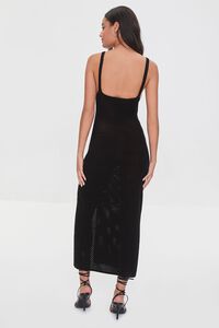 BLACK Crochet Leg-Slit Dress, image 3