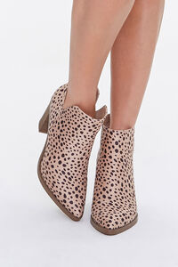 TAN/MULTI Cheetah Stacked Heel Booties, image 4