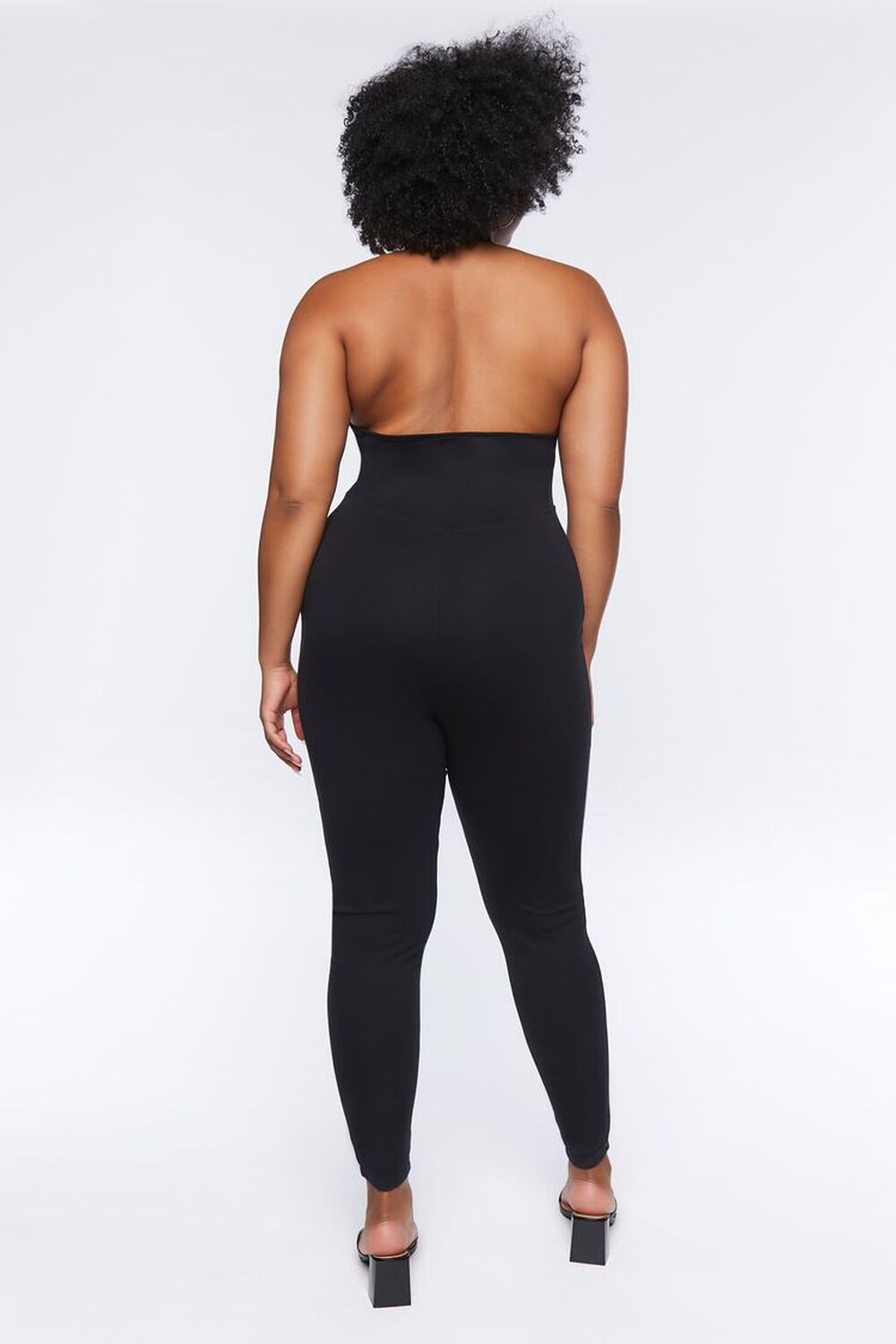 BLACK Plus Size Lace-Up Jumpsuit, image 3