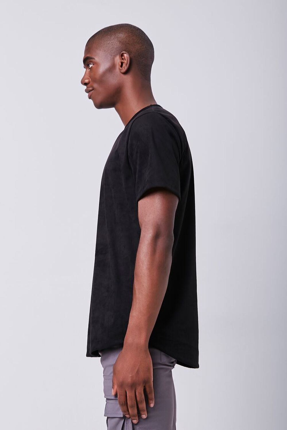 Faux Suede Curved Tee, image 2