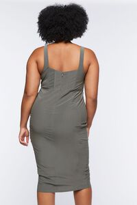 GREY Plus Size Lace-Up Bodycon Midi Dress, image 3