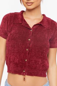 MERLOT Cropped Sweater-Knit Shirt, image 6