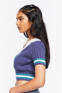 Varsity-Striped Cropped Sweater, image 2