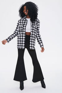 BLACK/WHITE Houndstooth Button-Front Jacket, image 4