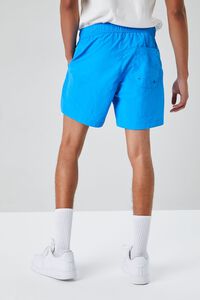 BLUE Drawstring Vented-Hem Shorts, image 4