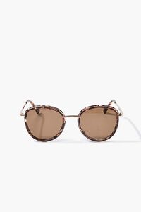 GOLD/BROWN Tortoiseshell Round Metal Sunglasses, image 1