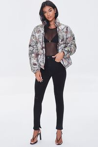 OLIVE/MULTI Forest Camo Print Puffer Jacket, image 4