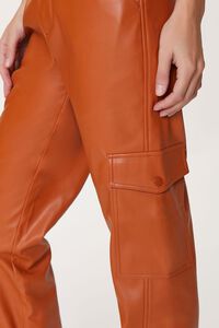 CHESTNUT Faux Leather Cargo Ankle Pants, image 5
