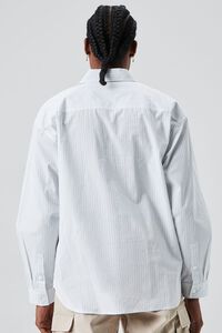 LIGHT BLUE/WHITE Striped Button-Front Shirt, image 3