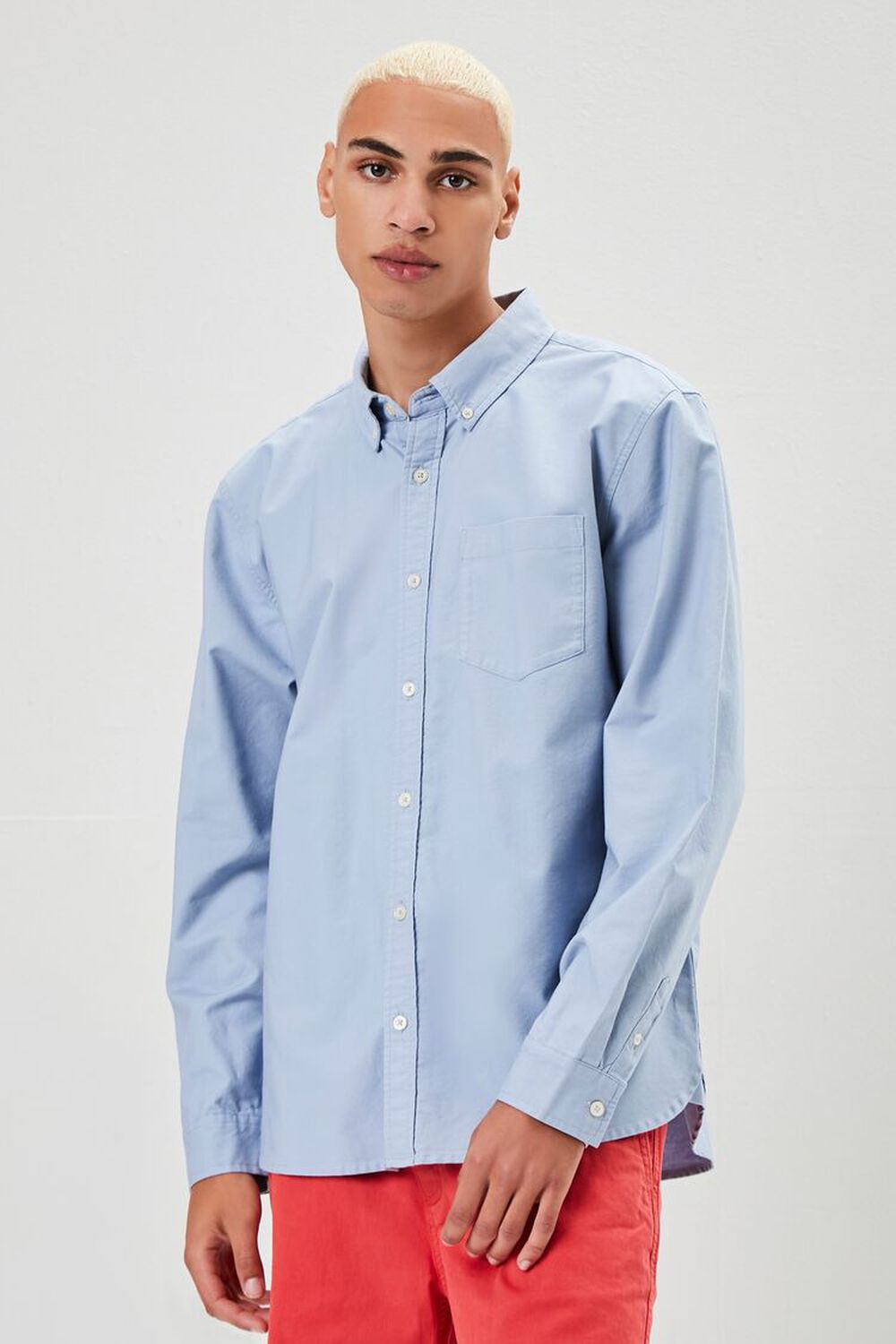 DUSTY BLUE Pocket Button-Front Shirt, image 1
