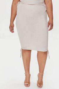 ASH BROWN Plus Size Ruched Cami & Midi Skirt Set, image 5