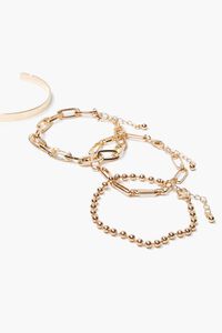 GOLD Bangle & Chain Bracelet Set, image 2