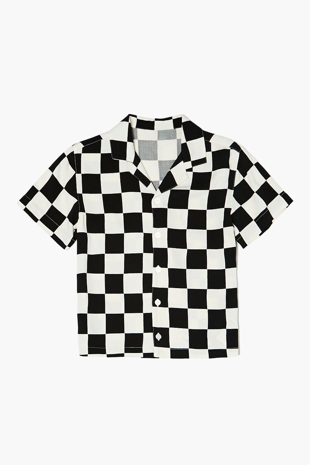 WHITE/BLACK Kids Checkered Print Shirt (Girls + Boys), image 1