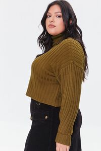 BROWN Plus Size Sweater-Knit Turtleneck Top, image 2