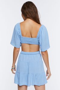 LIGHT BLUE Cutout Fit & Flare Mini Dress, image 3