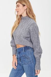 GREY Cropped Cable Knit Sweater, image 2
