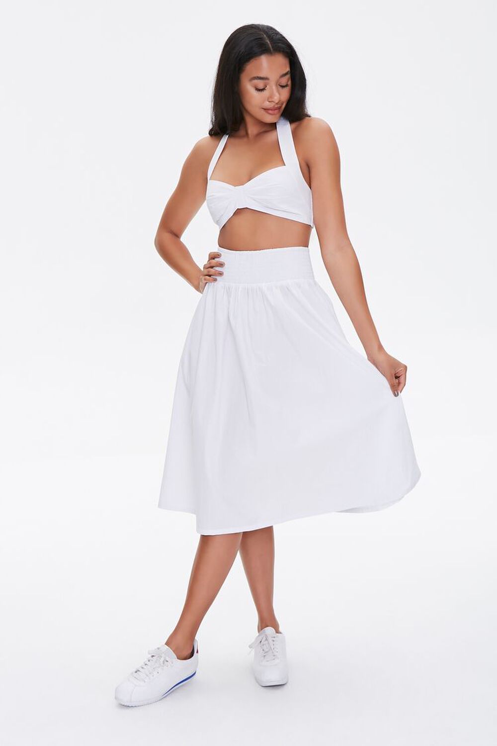 WHITE Sweetheart Crop Top & Skirt Set, image 1