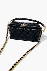 BLACK Twisted Faux Leather Crossbody Bag, image 1