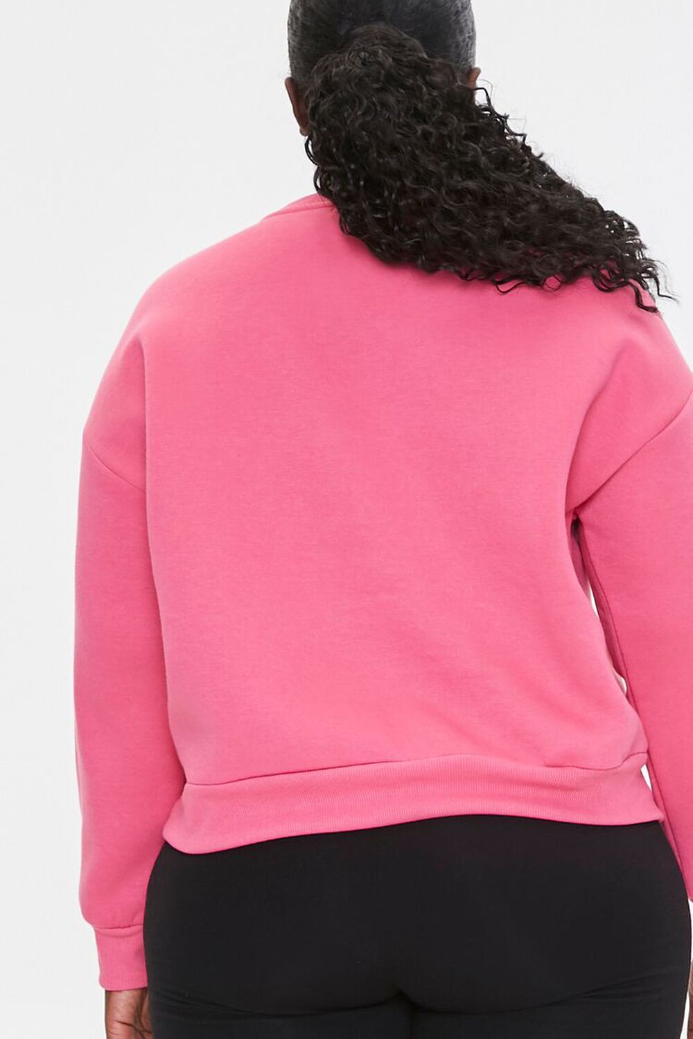 HOT PINK Plus Size Fleece Sweatshirt, image 3