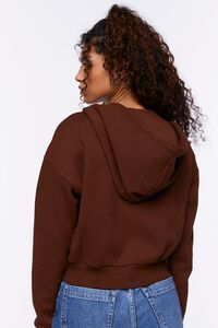 BROWN Basic Fleece Zip-Up Hoodie, image 3