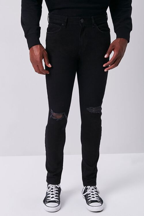 BLACK Premium Distressed Slim-Fit Jeans, image 2