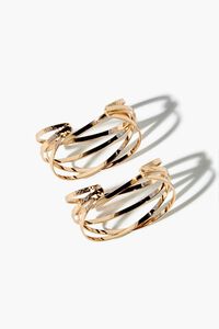 GOLD Hammered Spiral Bangle Bracelet Set, image 3